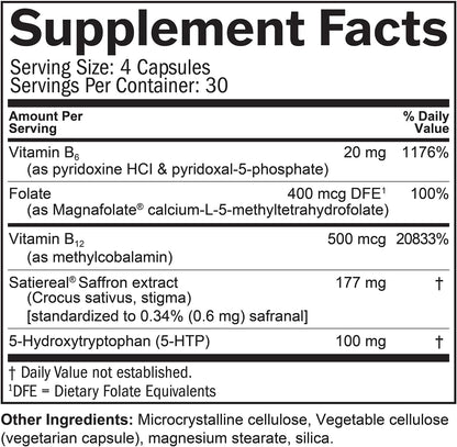 BRAINMD Dr Amen Serotonin Mood Support - 120 Capsules - Supports Healthy Serotonin Balance - Gluten Free - 30 Servings