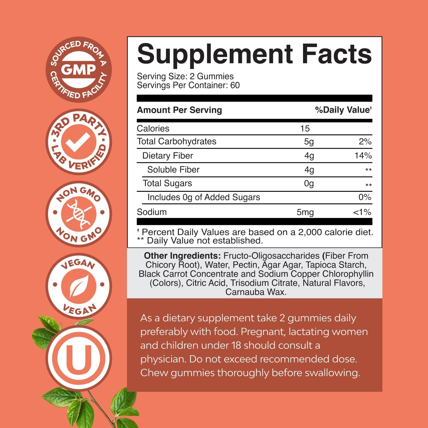 Fiber Gummies for Adults - Chicory Root Supplement with Prebiotic Support for Gut & Digestive Health - Soluble Digestion Capsules for Stomach Regulation & Immune Aid - Sugar Free & Vegan - 120 Count Gsupps Australia