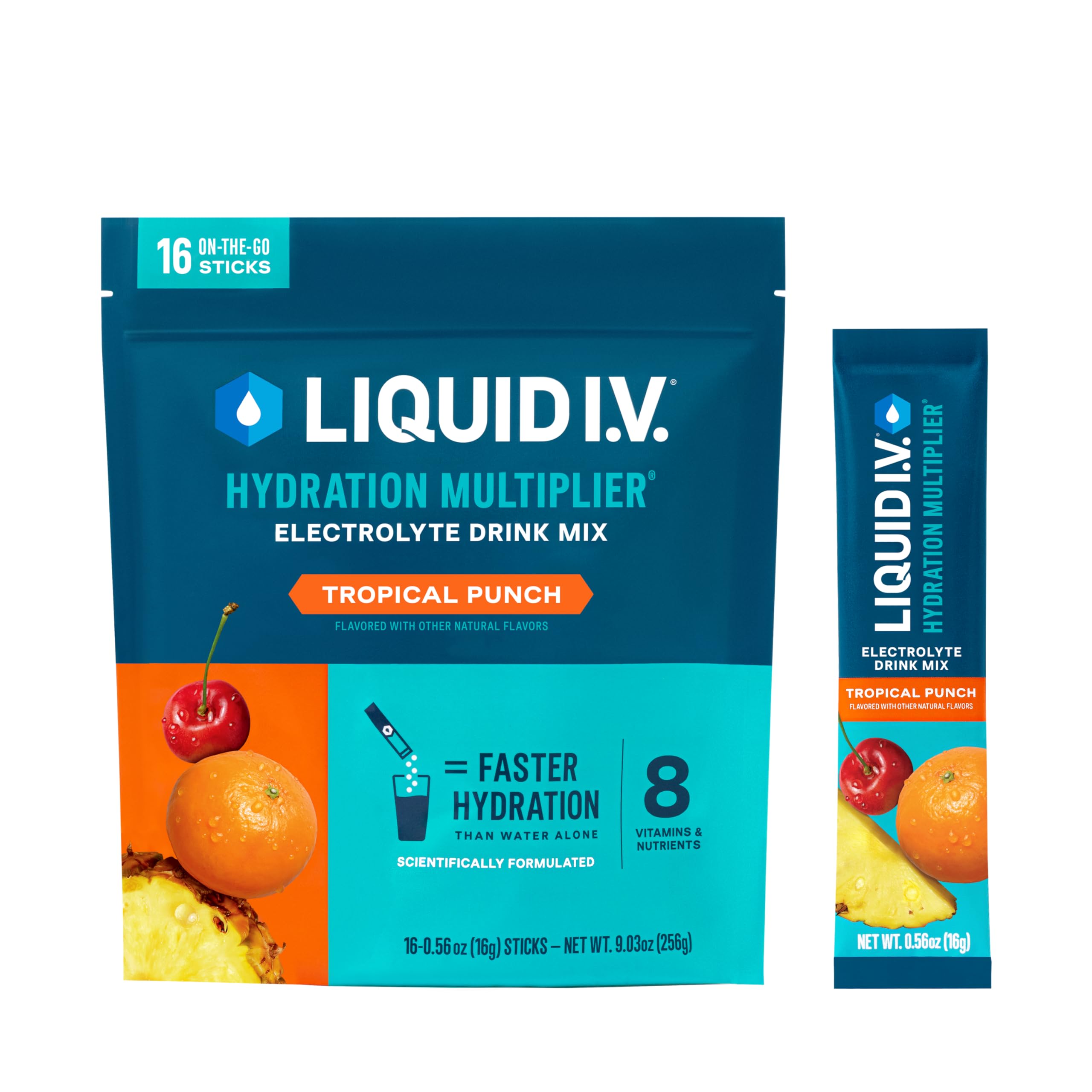 Liquid I.V.® Hydration Multiplier - Tropical Punch | Electrolyte Powder Drink Mix | 1 Pack (16 Servings) Liquid I.V. buy australia supplements