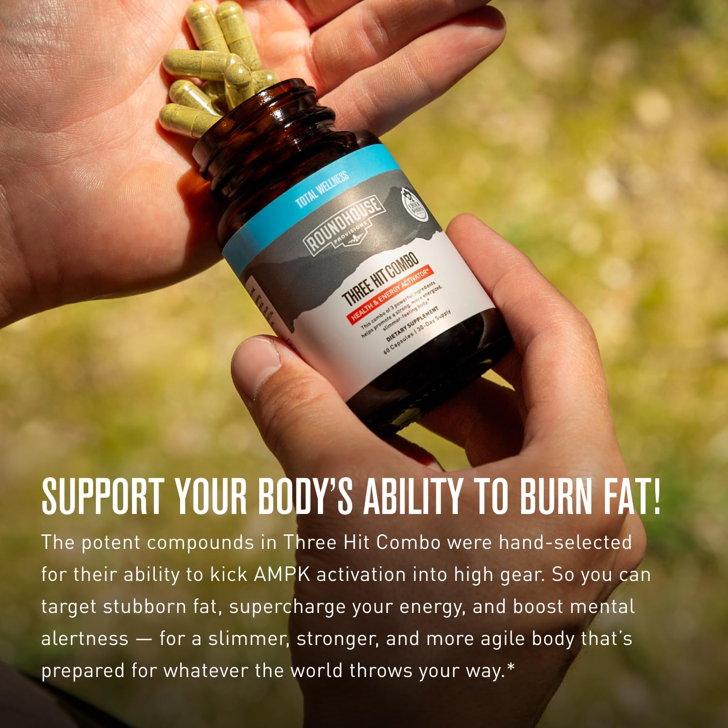ROUNDHOUSE PROVISION Three Hit Combo by Chuck Norris – Fat Burner, Energy Booster & Wellness Support – 30-Day Supply (60 Capsules) ROUNDHOUSE PROVISION buy australia supplements