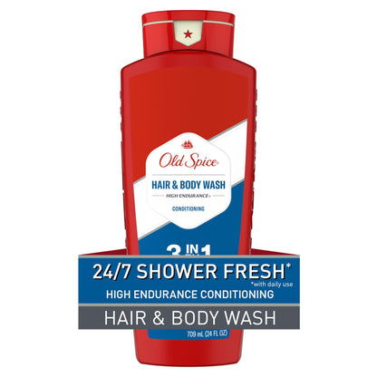 Old Spice Refreshing 2-in-1 Hair & Body Wash Conditioner for Men, High Endurance, 3X Defense, 24/7 Shower Fresh with Lasting Scent, Scented, 24 oz Old Spice