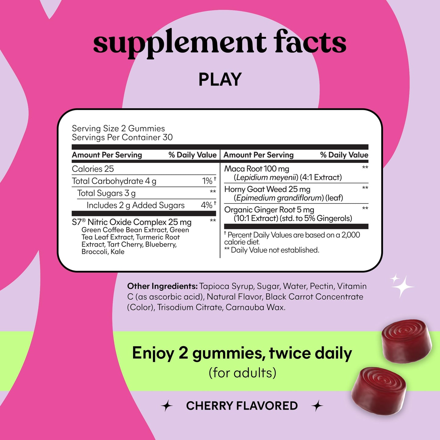 Lemme Play Daily Intimacy Gummies for Women and Men w/Clinically-Studied S7 Nitric Oxide Complex for Healthy Blood Flow Lemme