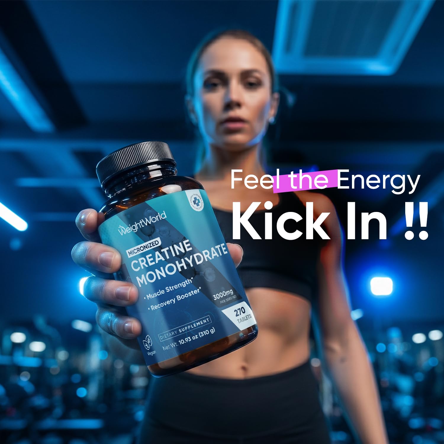 WeightWorld Micronized Creatine Monohydrate 3000mg Tablets - Muscle Growth, Strength, Energy & Recovery | Pre Workout Creatine for Women & Men | 1000mg per Tab WeightWorld buy australia supplements