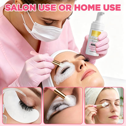 Eyelash Extension Cleanser Lash Mousse Lash Shampoo for Extensions, USB Mini Portable Fan Rechargeable Electric Handheld Air Conditioning (lash kit-handheld fan) WOZUTUNT
