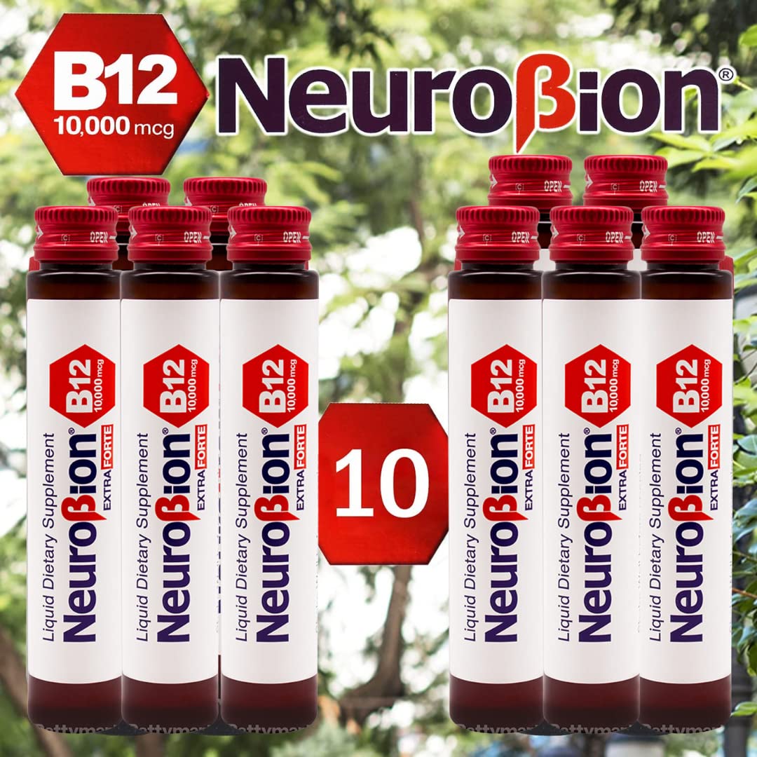Neurobion Extra Forte B12 10,000 mcg Vials, Liquid - Extreme Powerful- 10 Vials per Box Neurobion