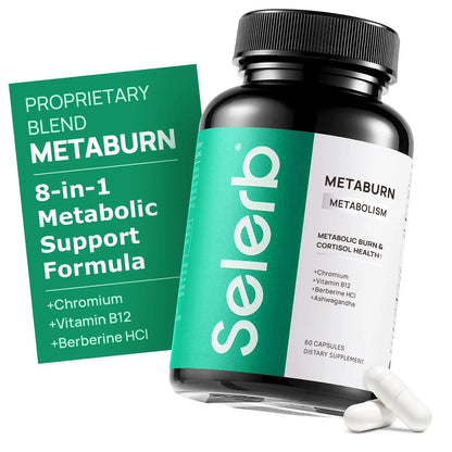 Selerb Metaburn Weight Loss Pills for Women & Men - Appetite Suppressant & Fat Burner, Metabolism Support Weight Loss Supplement with Berberine Selerb
