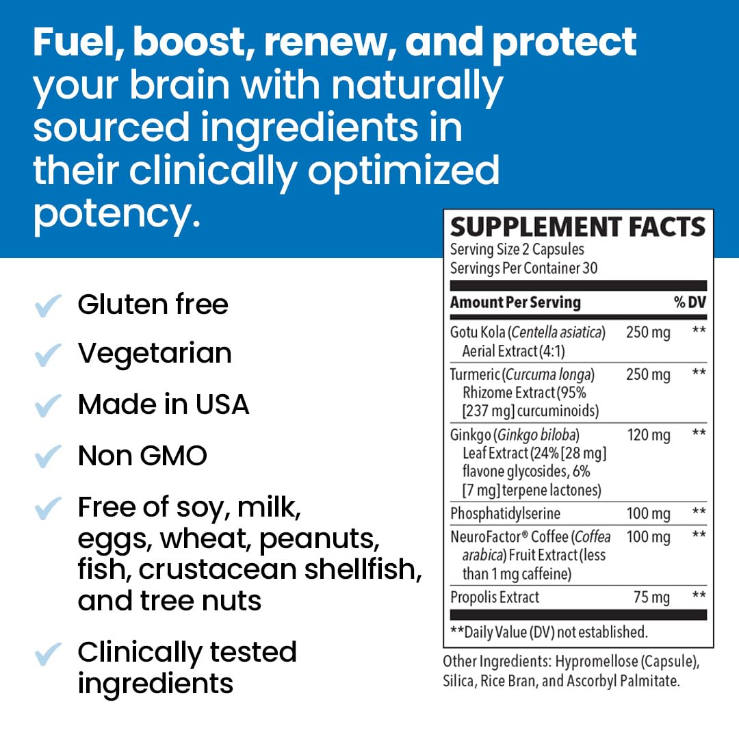 NeuroQ Memory & Focus | Formulated by Neurologist Dr. Dale Bredesen | Addresses All 4 Causes of Cognitive Decline | Ginkgo Biloba, Phosphatidylserine, Gotu Kola, LifeSeasons