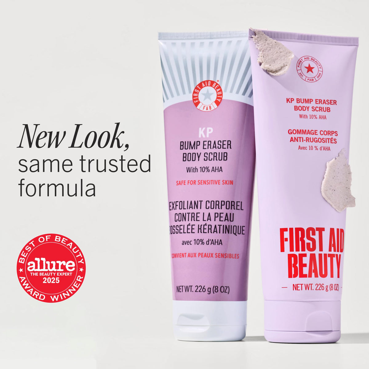 First Aid Beauty KP Bump Eraser Body Scrub, 10% AHA, 8 oz, Unscented First Aid Beauty