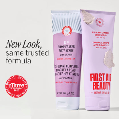 First Aid Beauty KP Bump Eraser Body Scrub, 10% AHA, 8 oz, Unscented First Aid Beauty