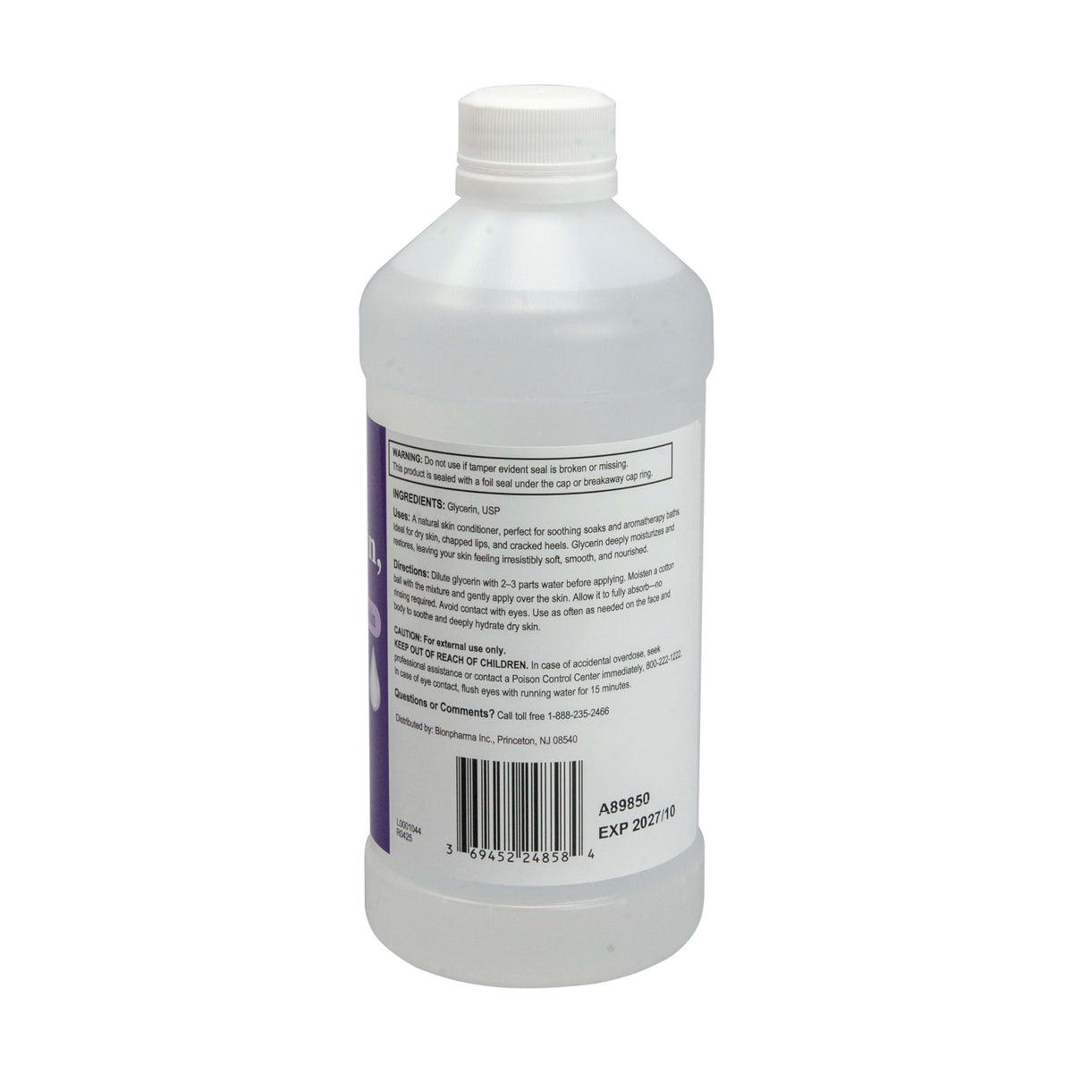 A+Health Pure Glycerin, 16 Fl Ounces, Softens and Moisturizes Dry Skin A+Health
