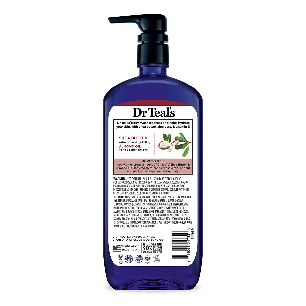 Dr Teal's Body Wash with Pure Epsom Salt, with Shea Butter & Almond Oil, 24 fl oz (Pack of 4) Dr Teal's