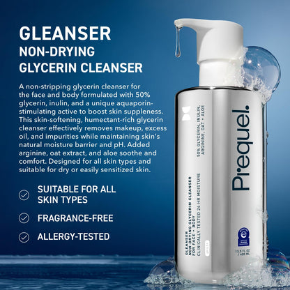 Prequel Skin Gleanser Face Wash, Moisturizing Glycerin Cleanser, Dry Skin Prequel