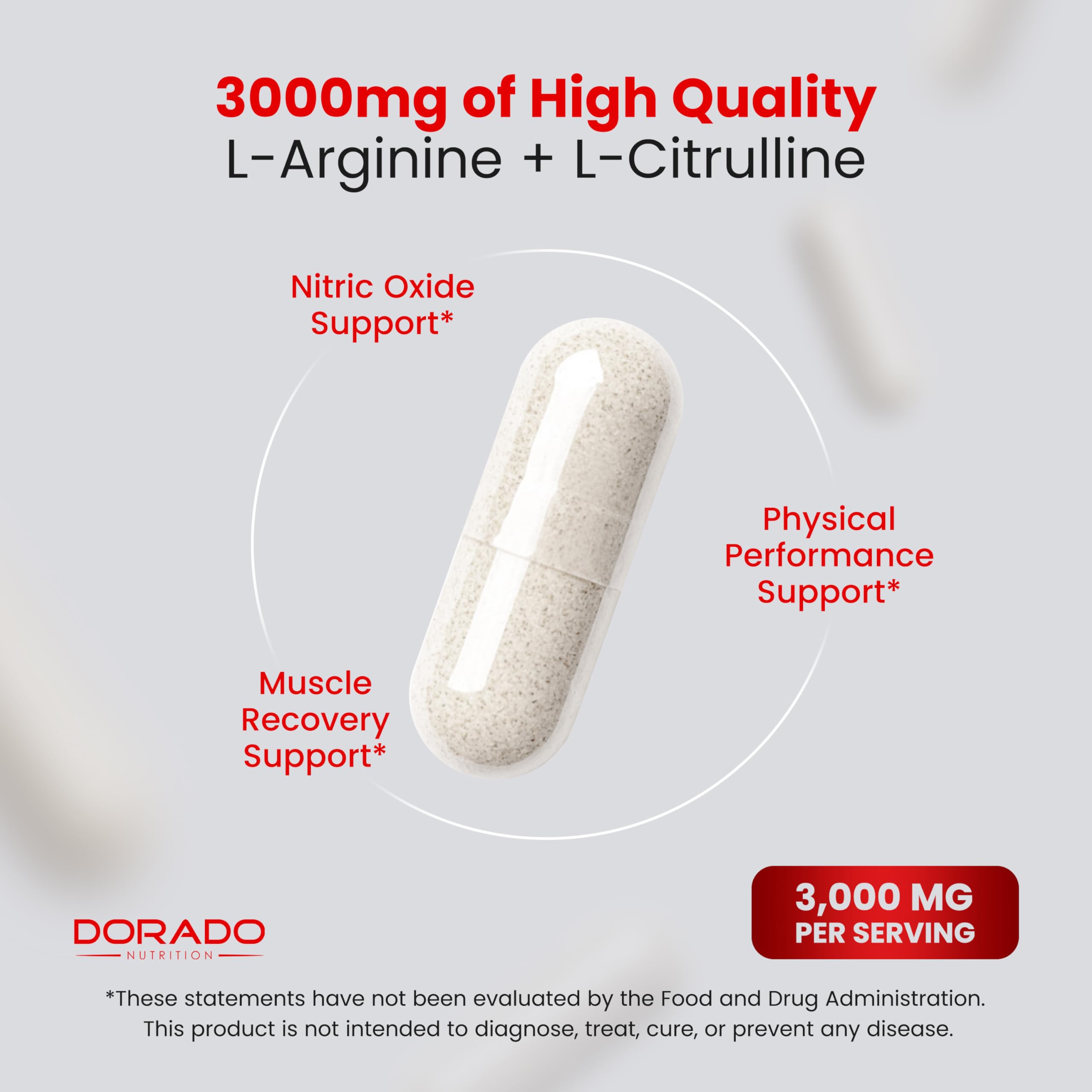 L Arginine L Citrulline Supplement 3000mg (240 Capsules) Nitric Oxide Pills for Men - Stamina, Endurance, Performance for Workouts - NO Supplements for Men DORADO NUTRITION buy australia supplements