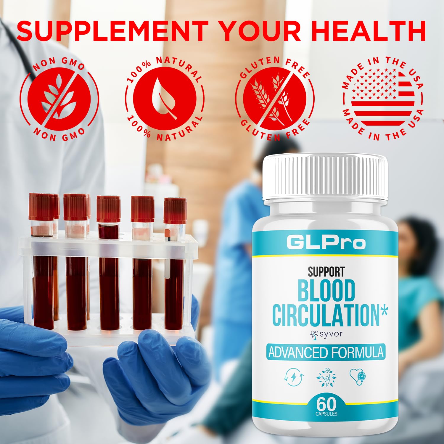 GLPro Blood Capsules, Official GLPro Blood Health Support Pills with All Natural Ingredients, Advanced Formula Supplement with Maximum Strength Premium Vitamins for Women and Men (60 Capsules) Syvor buy australia supplements