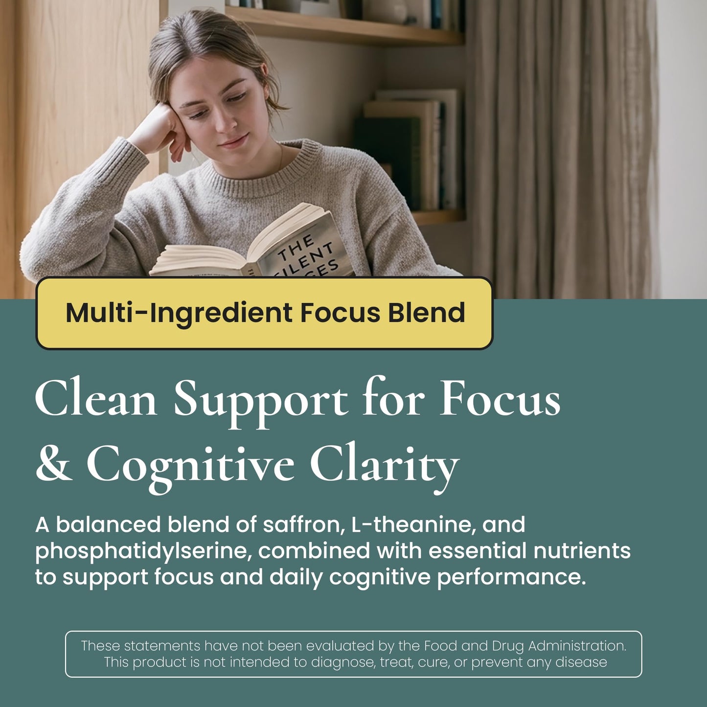 ELEVITA WELLNESS Focus Supplement (Made in Italy) | Premium Blend with L-Theanine, Lion's Mane & B Vitamins, Saffron and Vitamin D | Focus & Cognitive Support for Men & Women ELEVITA WELLNESS