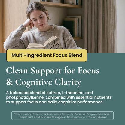 ELEVITA WELLNESS Focus Supplement (Made in Italy) | Premium Blend with L-Theanine, Lion's Mane & B Vitamins, Saffron and Vitamin D | Focus & Cognitive Support for Men & Women ELEVITA WELLNESS