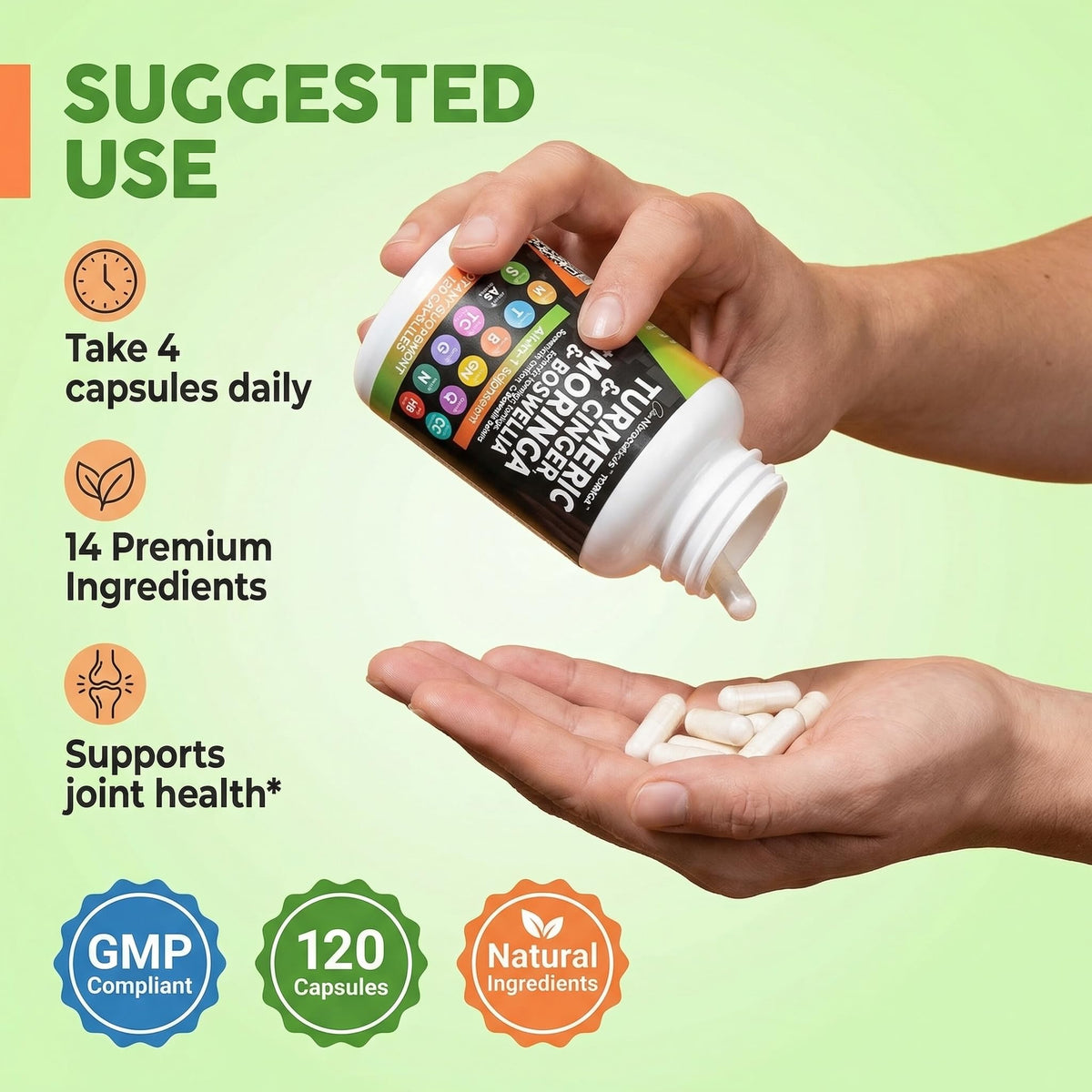 Clean Nutraceuticals Turmeric Moringa Supplement | Ginger Boswellia Saffron - Supplement for Women and Men with Ceylon Cinnamon Clean Nutraceuticals