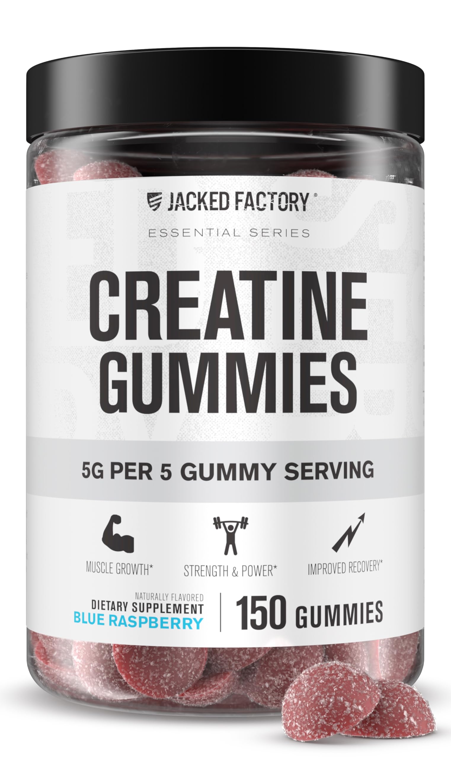 Jacked Factory Creatine Gummies 5g Daily Dose (1g per Gummy) - Creatine Gummy for Men and Women, Vegan-Friendly, Travel-Friendly, Third-Party Tested - 150 Gummies, Blue Raspberry Jacked Factory buy australia supplements