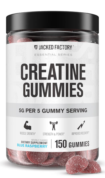 Jacked Factory Creatine Gummies 5g Daily Dose (1g per Gummy) - Creatine Gummy for Men and Women, Vegan-Friendly, Travel-Friendly, Third-Party Tested - 150 Gummies, Blue Raspberry Jacked Factory buy australia supplements
