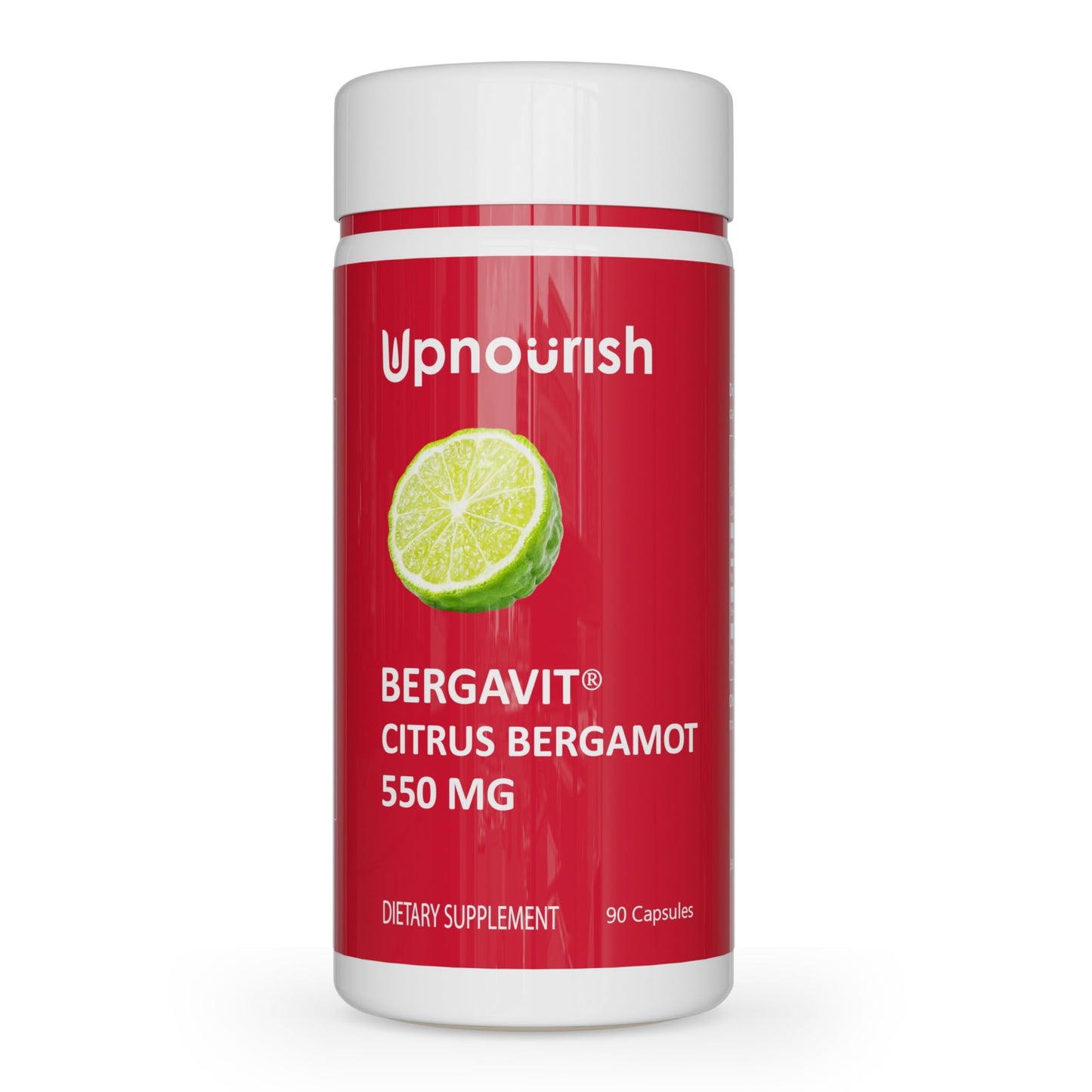 UpNourish BERGAVIT Citrus Bergamot Cholesterol Supplement - Italian Citrus Bergamot Extract 550mg for Women and Men 90 Vegan Capsules UpNourish