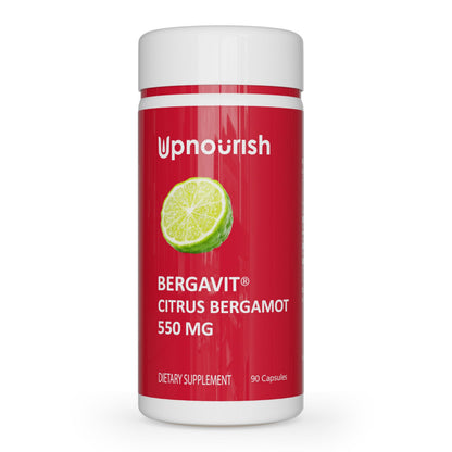 UpNourish BERGAVIT Citrus Bergamot Cholesterol Supplement - Italian Citrus Bergamot Extract 550mg for Women and Men 90 Vegan Capsules UpNourish