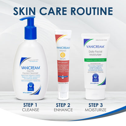 Vanicream Daily Facial Moisturizer, Face Cream with 5 Key Cermides & Hyaluronic Acid, 3 Fl Oz, Formulated Without Common Irritants for Sensitive Skin, Lightweight, Non-Greasy Hydration Vanicream