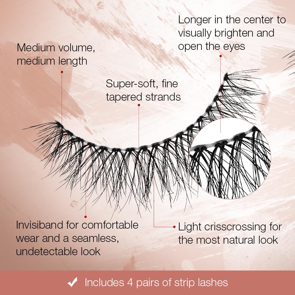 Ardell Naked Lashes 421 Subtle Volume Natural Look False Eyelashes, 4 Pairs Ardell