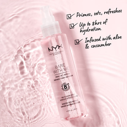 NYX PROFESSIONAL MAKEUP Bare With Me Multitasking Face Primer & Makeup Setting Spray, Hydrating Face Mist for up to 8HR Wear, Long-Lasting, Vegan Formula NYX PROFESSIONAL MAKEUP