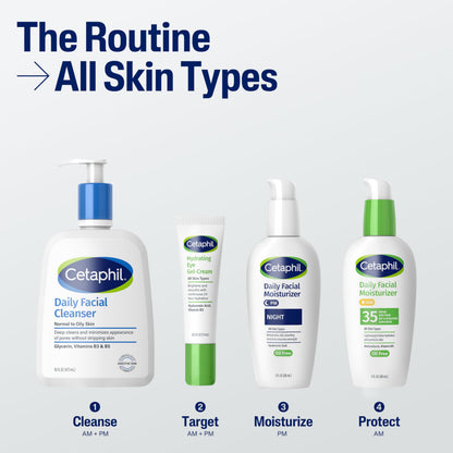 Cetaphil Daily Oil-Free Facial Moisturizer with Sunscreen, SPF 35, Fragrance Free, 3 fl oz (88 ml) Cetaphil