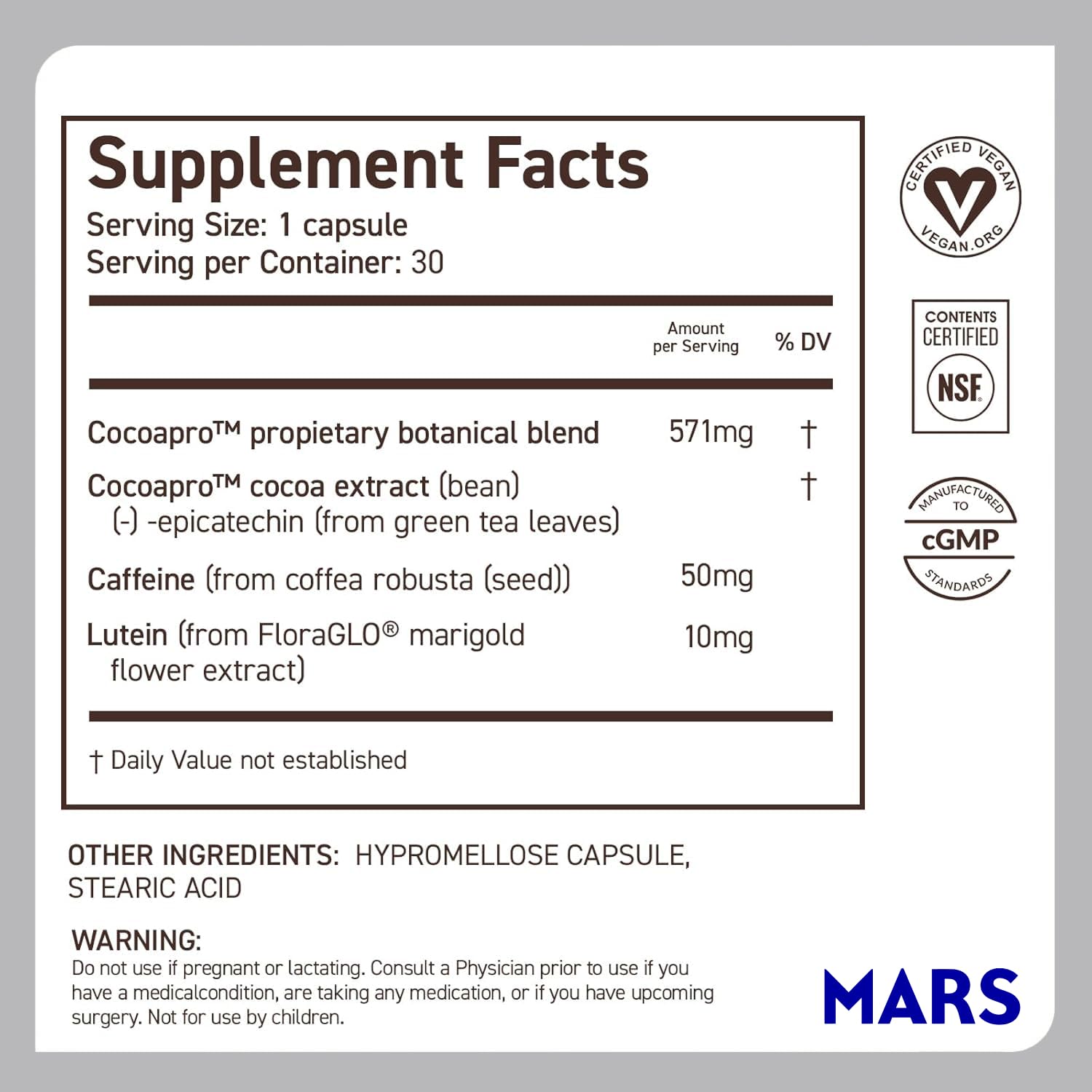CocoaVia Memory & Focus Brain Supplement, 90 Day, Cocoa Flavanol Blend, Lutein, Added Caffeine for Boost. Improve Cognitive Function, Attention, Vegan & Plant Based, 90 Capsules CocoaVia buy australia supplements