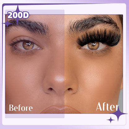 B&Q Fluffy Lash Clusters 200D,Dramatic Full Eyelash Clusters Volume 10-18mm B&Qaugen