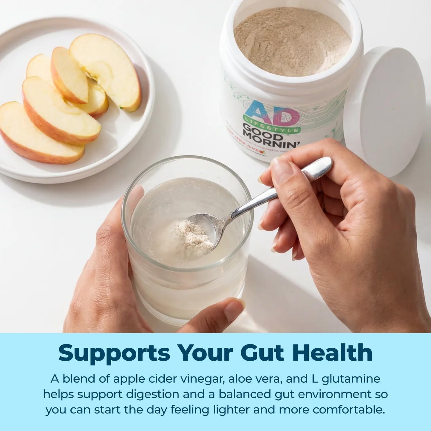 Project AD Life Good Morning Detox and Performance Drink, Naturally Flavored and Formulated with L-GLutamine, Apple Cider Vinegar, PROJECT AD LLC