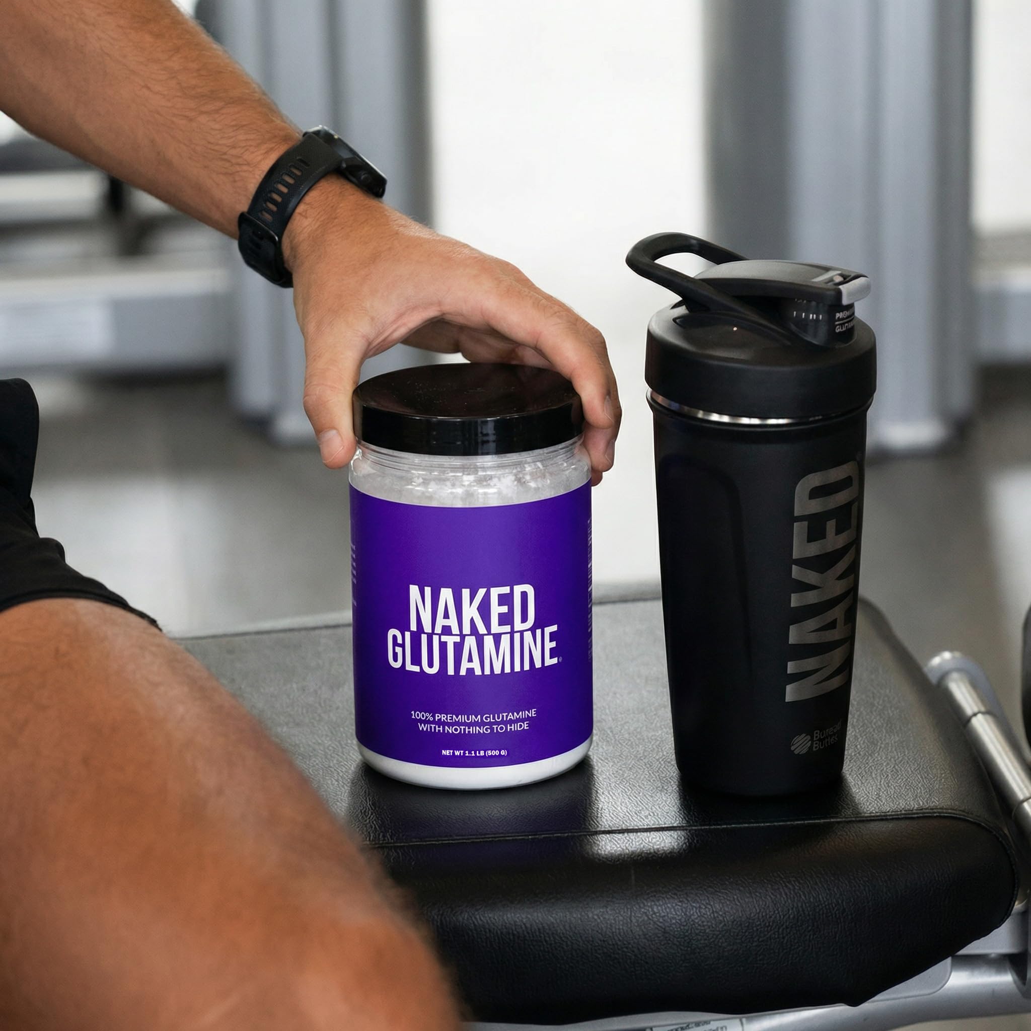 Pure L-Glutamine Made in The USA - 100 Servings - 500g, 1.1lb Bulk, Vegan, Non-GMO, Gluten and Soy Free. Minimize Muscle Breakdown & Improve Protein Synthesis. No Additives NAKED buy australia supplements