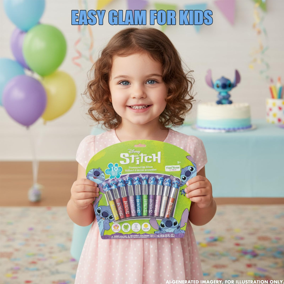 Stitch Lip Gloss Set, 10-Piece Plant-Based, Ages 3+ Townley Girl