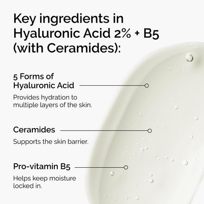 The Ordinary Hyaluronic Acid 2% + B5 (with Ceramides), Multi-Depth Hydration Serum for Plumper, Smoother Skin, 1 Fl Oz The Ordinary
