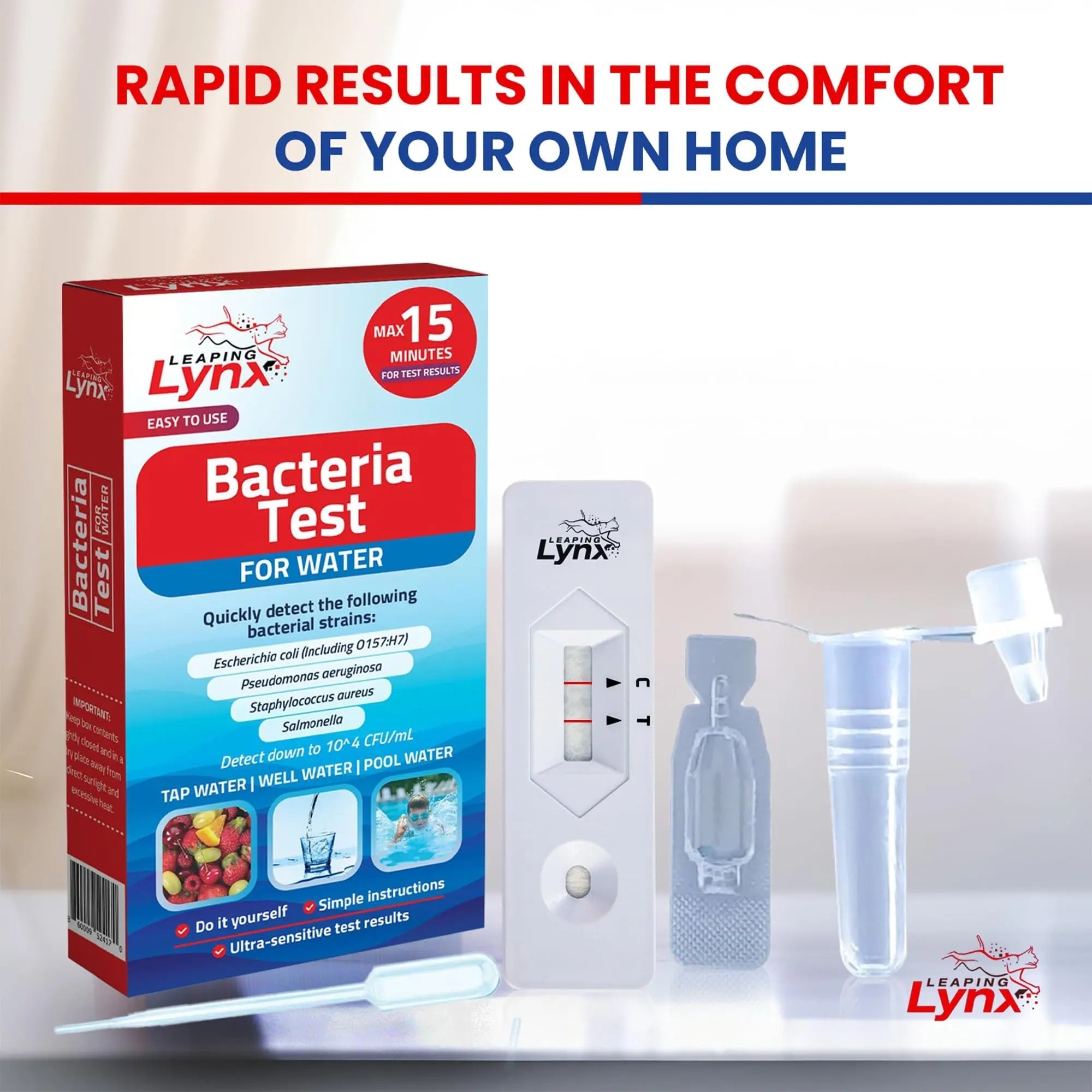 Bacteria Water Test Kit – Coliform, E. coli & Salmonella Detection for Well & Tap Water | Rapid Home Drinking Water Screening Kit with Lab-Quality Results | Leaping Lynx Leaping Lynx buy australia supplements