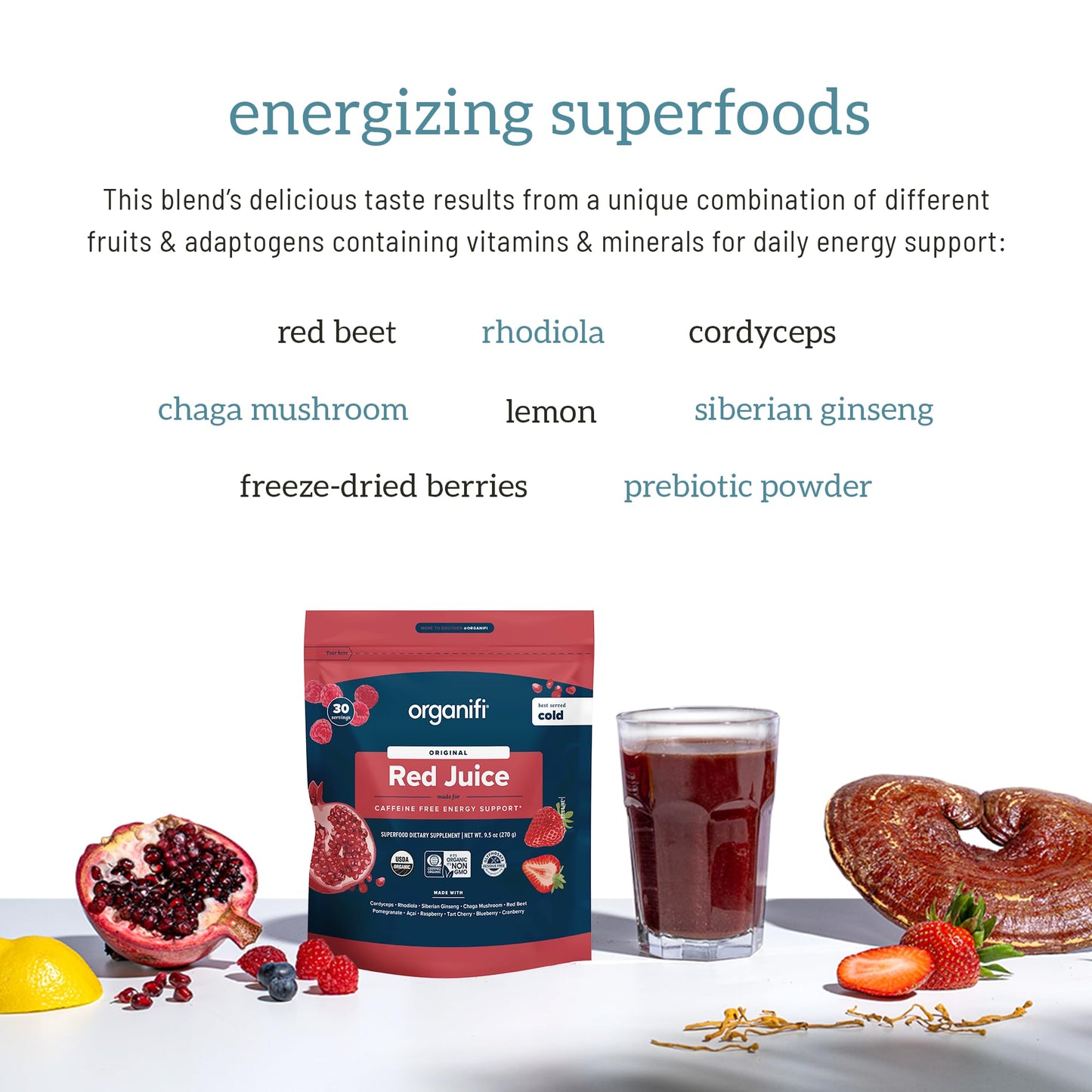 Organifi Red Juice - Energy Powder Reduces Afternoon Crashes and Boosts Digestion and Immune System, 30 Servings Gsupps Australia