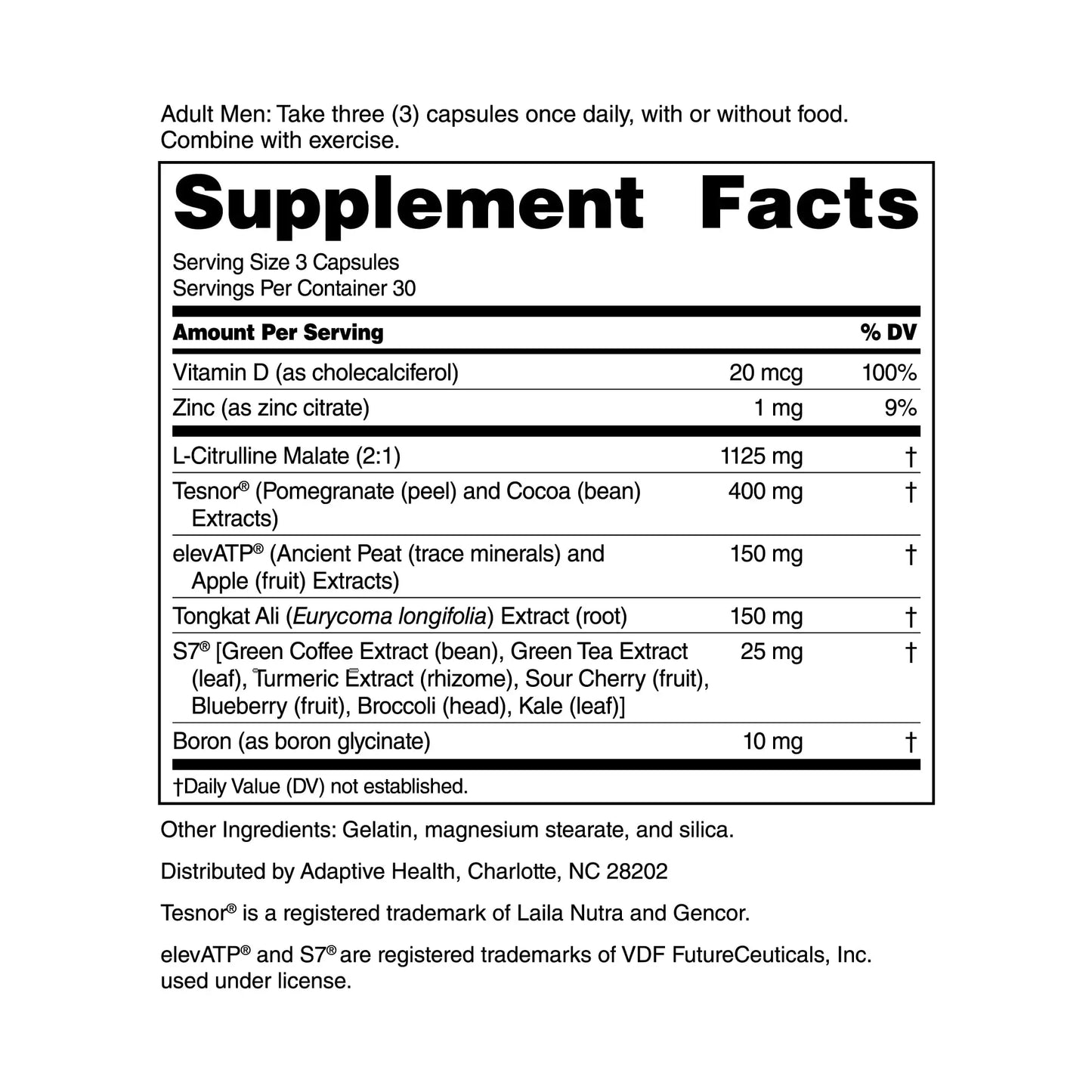 Nugenix Total-T2 - Nitric Oxide Booster for Men, Tesnor, S7, ElevATP, Tongkat, Citrulline, Nitric Oxide and Testosterone Supplement for Men (90 Count) Nugenix