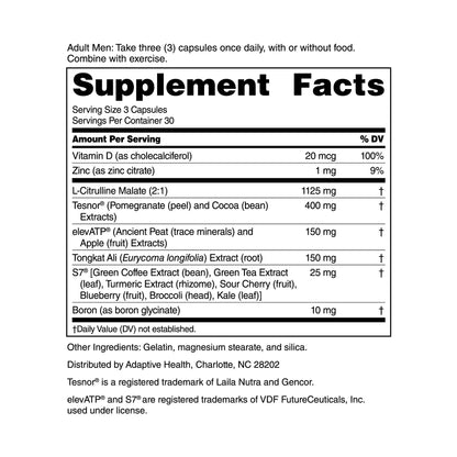 Nugenix Total-T2 - Nitric Oxide Booster for Men, Tesnor, S7, ElevATP, Tongkat, Citrulline, Nitric Oxide and Testosterone Supplement for Men (90 Count) Nugenix