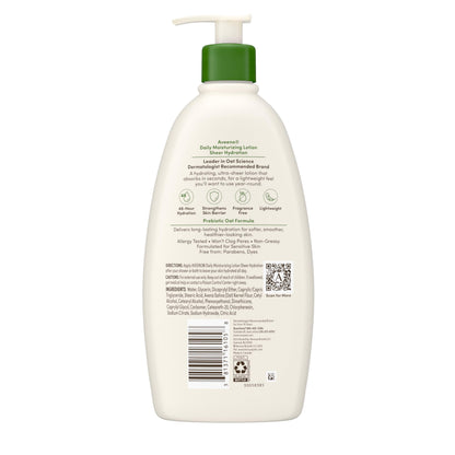 Aveeno Sheer Hydration Fragrance-Free Daily Moisturizing Lotion with Prebiotic Oat for Dry Skin, Lightweight Aveeno