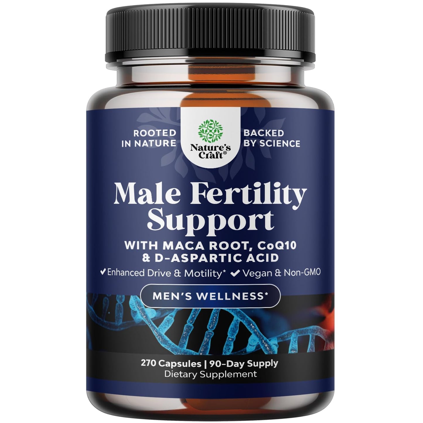 Pre Conception Male Fertility Supplement - Semen Volume Booster with CoQ10, Maca Root, Methyl Folate & D-Aspartic Acid - Mens Fertility Supplement for Sperm Motility - Conception for Him - 90 Count Gsupps Australia