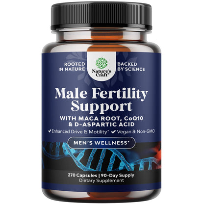 Pre Conception Male Fertility Supplement - Semen Volume Booster with CoQ10, Maca Root, Methyl Folate & D-Aspartic Acid - Mens Fertility Supplement for Sperm Motility - Conception for Him - 90 Count Gsupps Australia