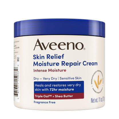 Aveeno Skin Relief Intense Moisture Repair Body Cream with Triple Oat & Shea Butter Formula, Helps Heal, Repair & Restore Very Dry Skin Aveeno
