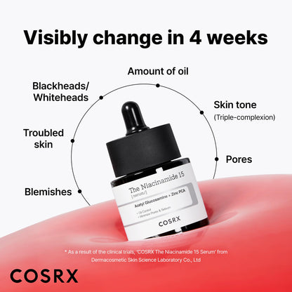 COSRX 15% Niacinamide Face Serum, 0.67 fl oz, Pore Minimizer Serum for Face, Even Skin Tone, Korean Skin Care COSRX