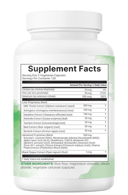 Liver Advanced+, 240 Veggie Capsules | 20-in-1 Complex with Milk Thistle, Dandelion, NAD, NAC, ALA, TUDCA, Glutathione, Artichoke, Turmeric, Micro Ingredients