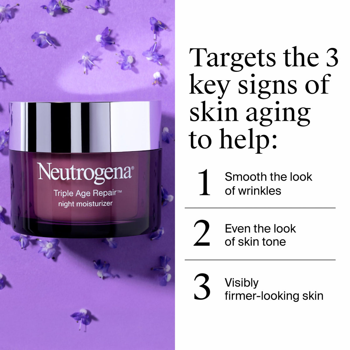 Neutrogena Triple Age Repair Night Face Moisturizer, 1.7 oz Neutrogena