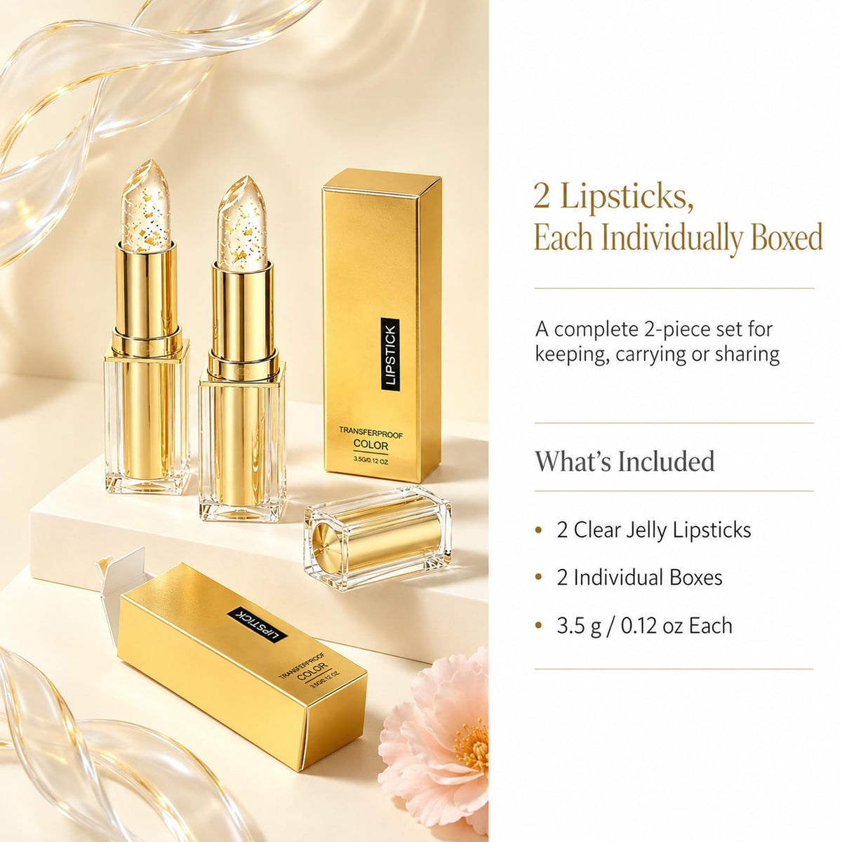 2 Pack pH Color Changing Lipstick for Women, Clear Lipstick YYURAURB