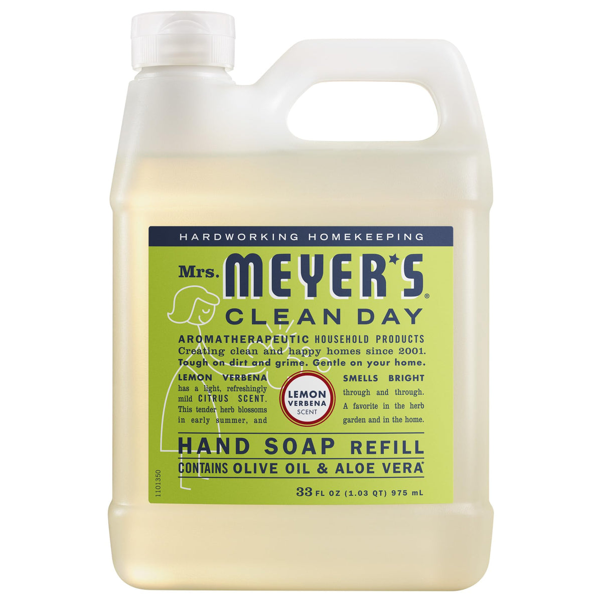 Mrs. Meyer's Clean Day, Hand Soap Refill, Lemon Verbena Scent, 33 Fl Oz Mrs. MEYER'S