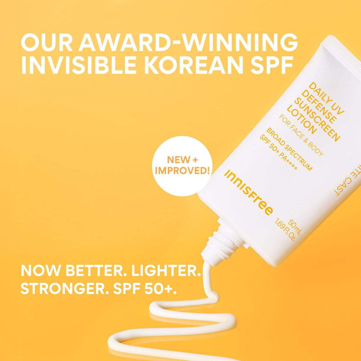 innisfree Daily UV Defense Sunscreen SPF 50+ PA++++, Korean Face & Body Sunscreen, Invisible Finish, Broad Spectrum, No White Cast, Lightweight, Hydrating, Available in Gift Sets & Jumbo innisfree