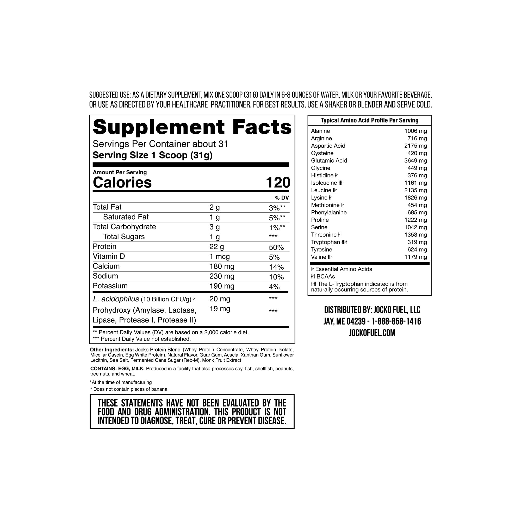 Jocko Mölk Whey Protein Powder (Banana Cream) - Keto, Probiotics, Grass Fed, Digestive Jocko Fuel buy australia supplements